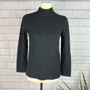 Madewell Mock Neck Puffed Sleeve Sweater